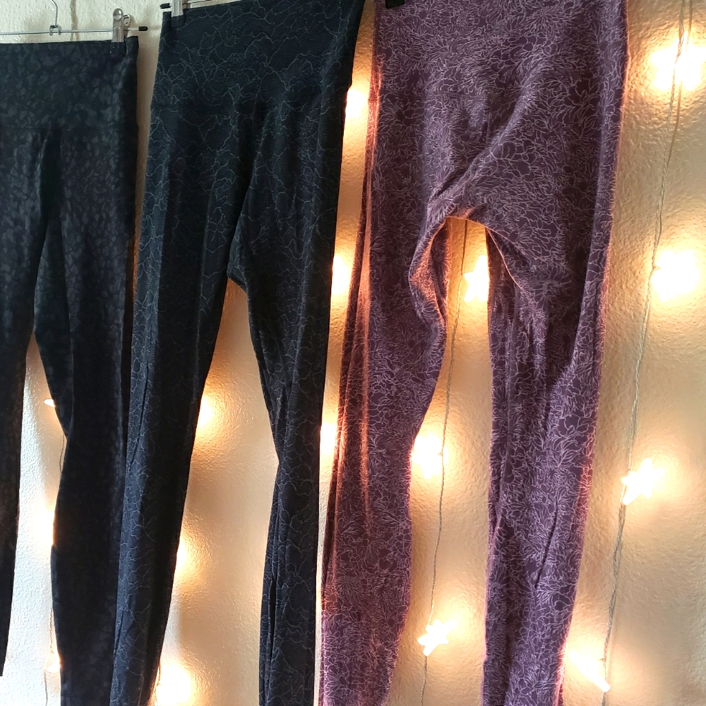 Purple Flower pattern Align Lululemon full length high rise